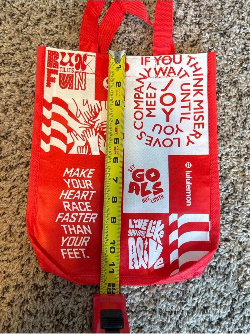 2 lululemon athletica Red Graphic Tote Bag